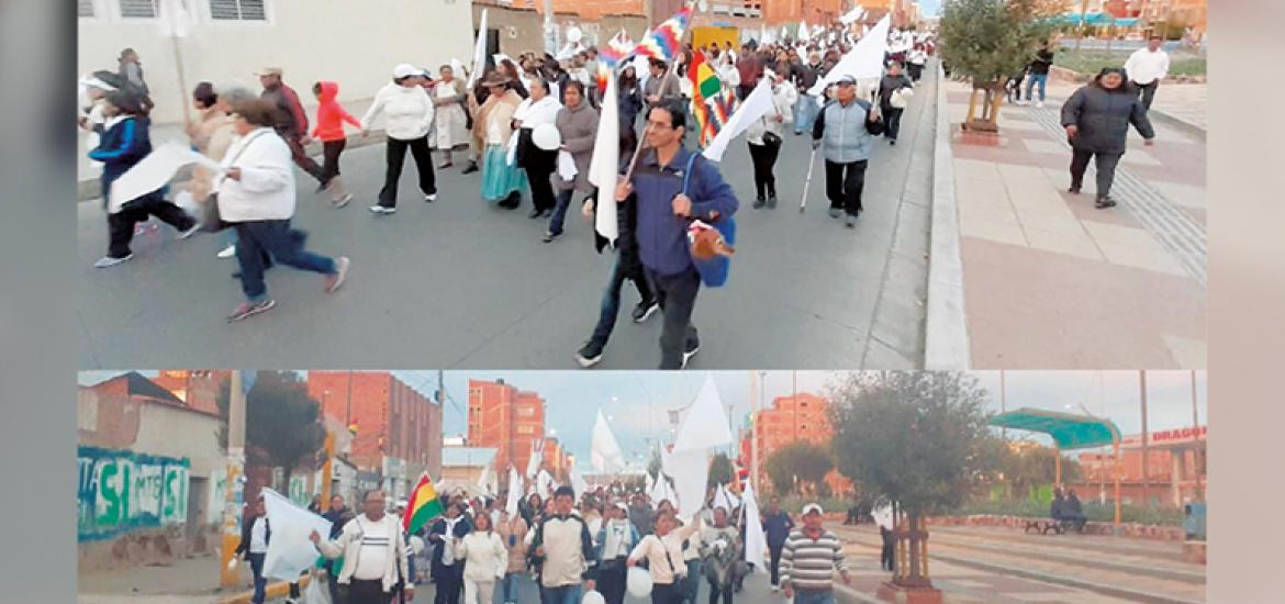 Vecinos marchan por paz