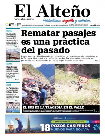 Portada del día de El Alteño