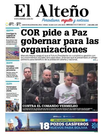 Portada del día de El Alteño