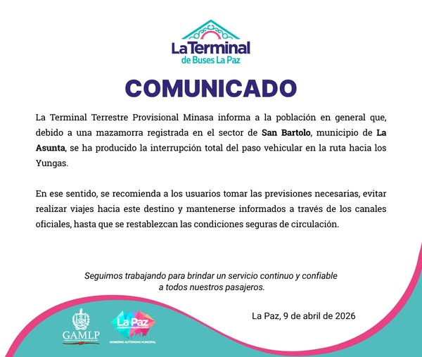 comunicado Terminal Minasa