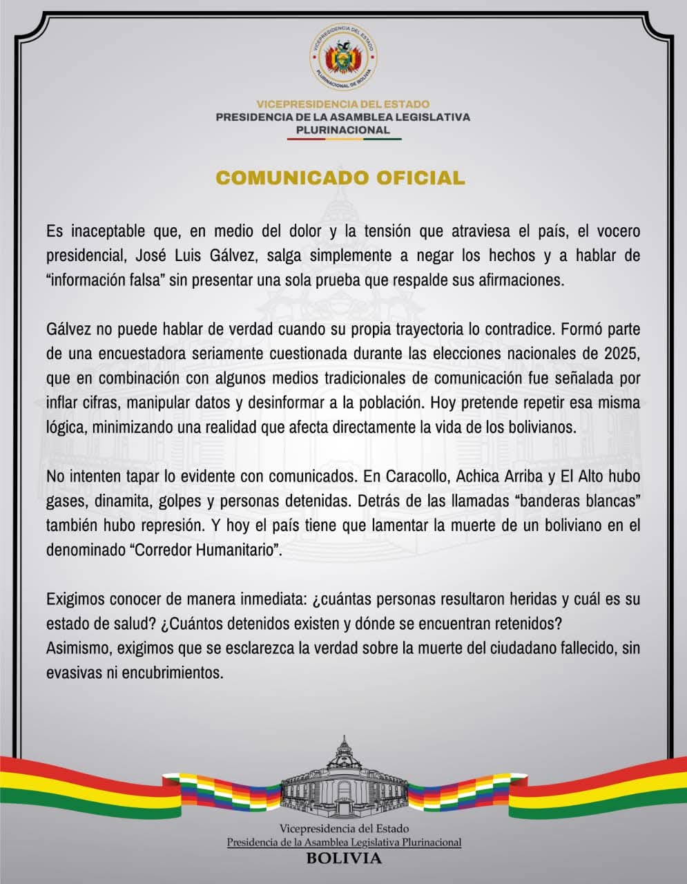 COMUNICADO VICEPRESIDENCIA 
