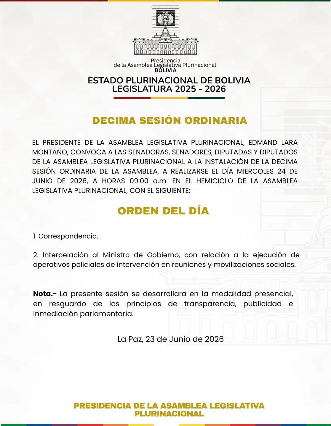 COMUNICADO VICEPRESIDENCIA 