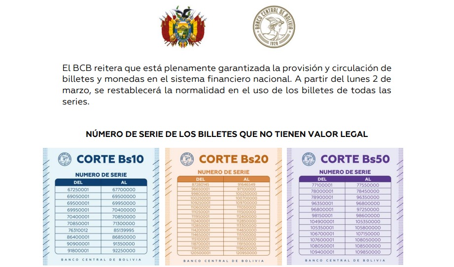 billetes sin validez 