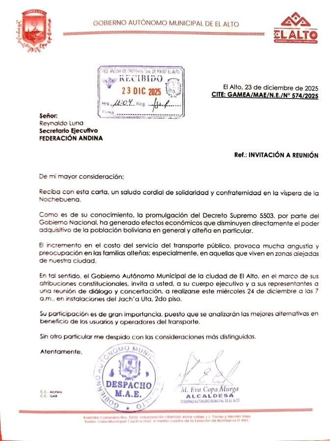 Eva Copa - reunión choferes 