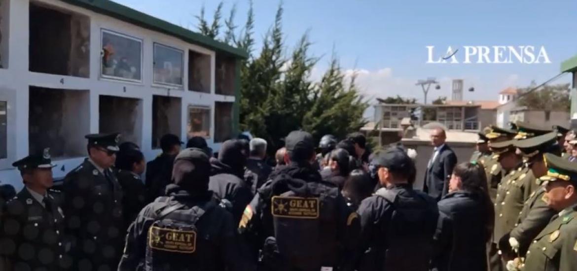 Entierro del teniente Frabricio Guillermo Reynoso Gutiérrez. Foto: Captura de video.