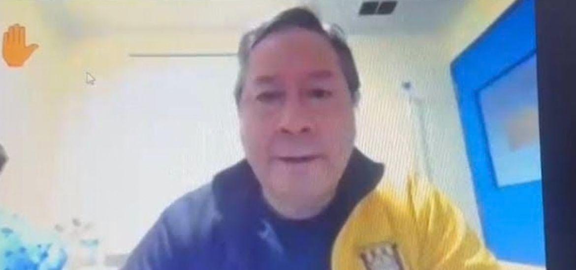 Foto: DTV - Luis Arce en audiencia virtual 
