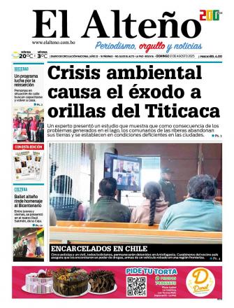 Portada del día de El Alteño 