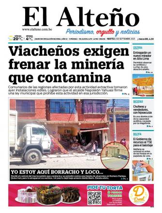 Portada del día de El Alteño 