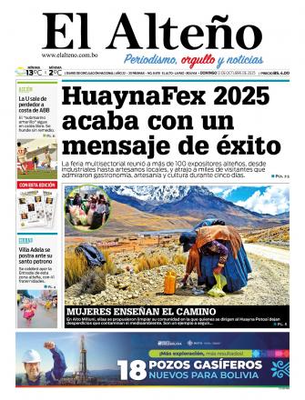 Portada del día de El Alteño 