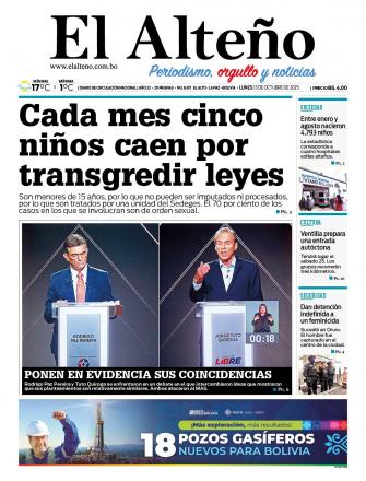 Portada del día de El Alteño 