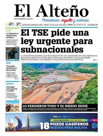 Portada del día de El Alteño 