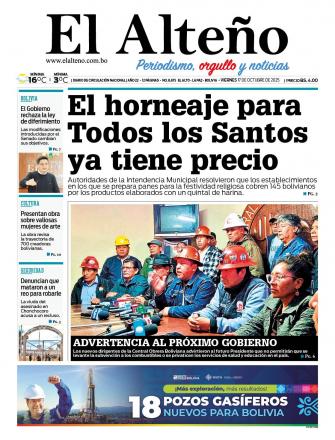Portada del día de El Alteño 