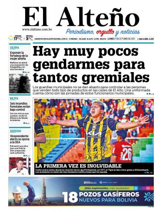 Portada del día de El Alteño