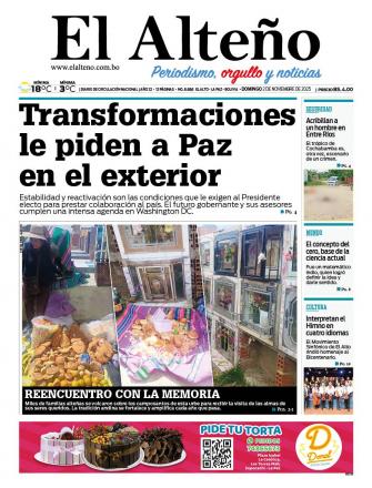 Portada del día de El Alteño 