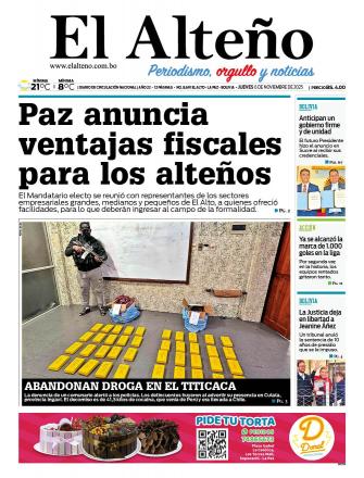 Portada del día de El Alteño 