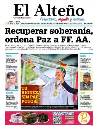 Portada del día de El Alteño 