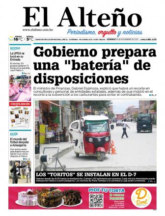 Portada del día de El Alteño 