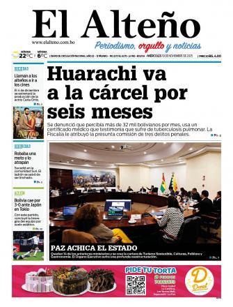Portada del día de El Alteño 