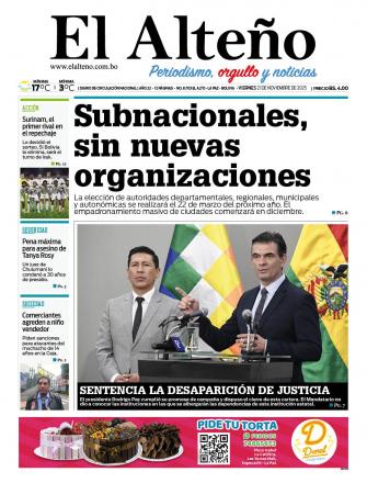 Portada del día de El Alteño 
