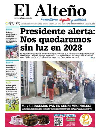 Portada del día de El Alteño 