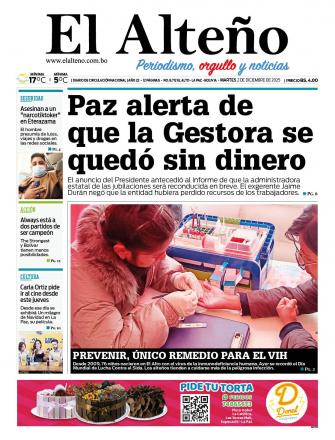 Portada del día de El Alteño 