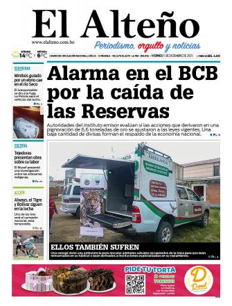 Portada del día de El Alteño 
