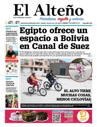 Portada del día de El Alteño 