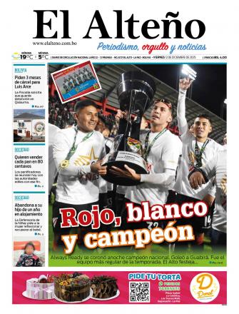 Portada del día de El Alteño 