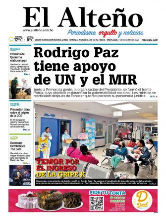 Portada del día de El Alteño 