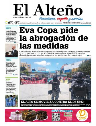 Portada del día de El Alteño 