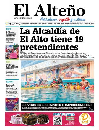 Portada del día de El Alteño 