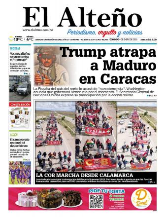 Portada del día de El Alteño 