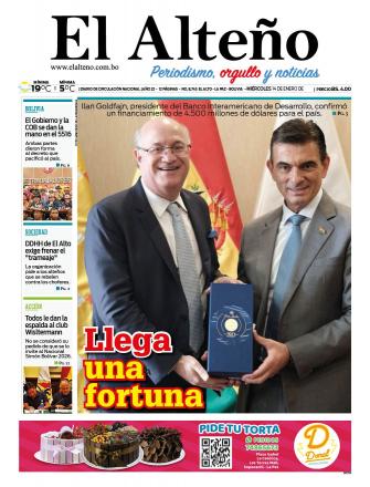 Portada del día de El Alteño 