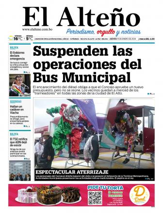 Portada del día de El Alteño 