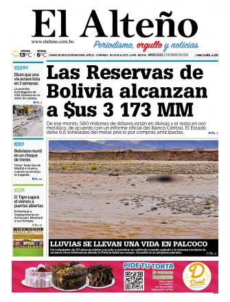 Portada del día de El Alteño 