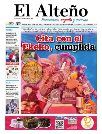 Portada del día de El Alteño 