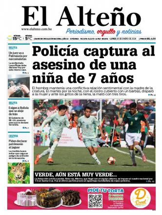 Portada del día de El Alteño 