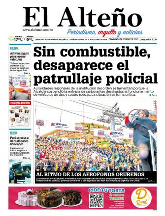 Portada del día de El Alteño 