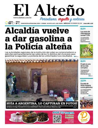 Portada del día de El Alteño 