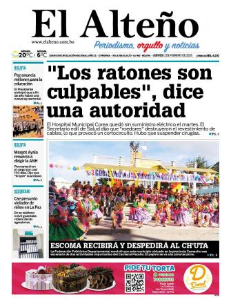 Portada del día de El Alteño 