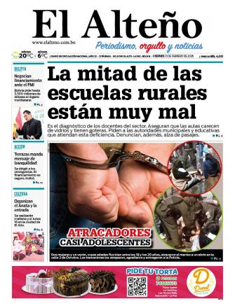 Portada del día de El Alteño 