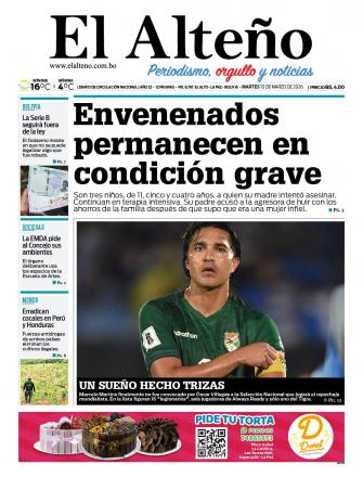 Portada del día de El Alteño 