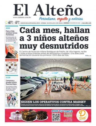 Portada del día de El Alteño 