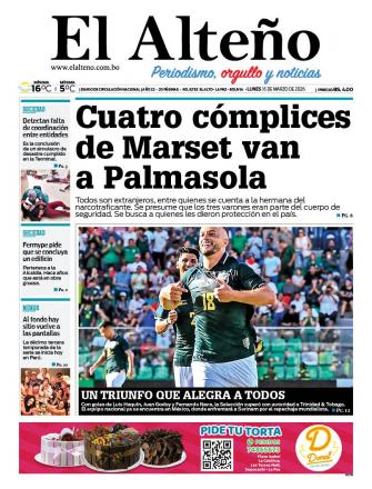 Portada del día de El Alteño 