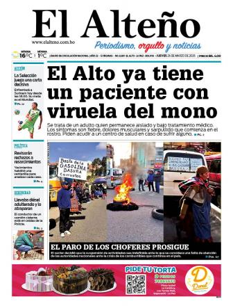 Portada del día de El Alteño 