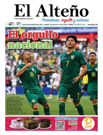 Portada del día de El Alteño 