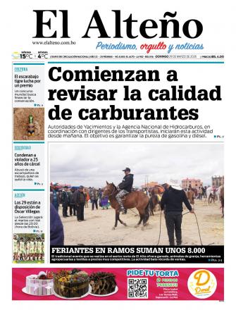 Portada del día de El Alteño 