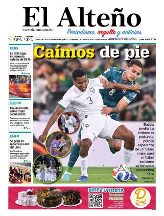 Portada del día de El Alteño 