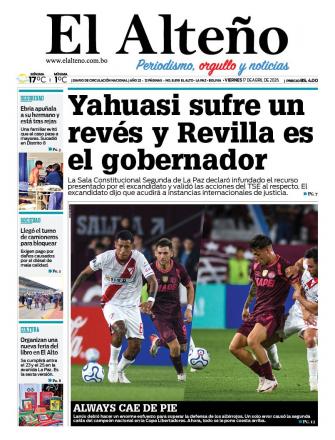 Portada del día de El Alteño 