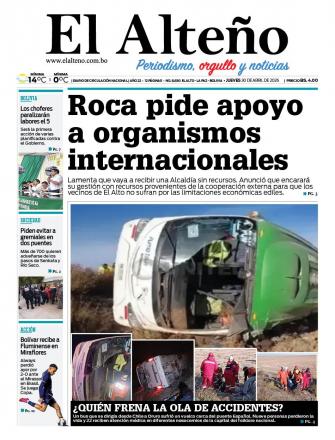 Portada del día de El Alteño 